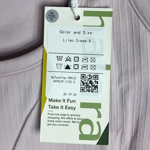 Halara Ribbed Tank Top with Built in Bra in Lilac Cream - Picture 8 of 12